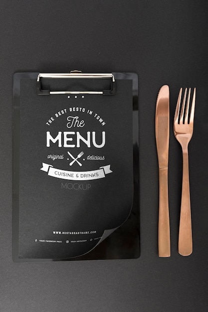 PSD mock-up di concetto di menu di cibo