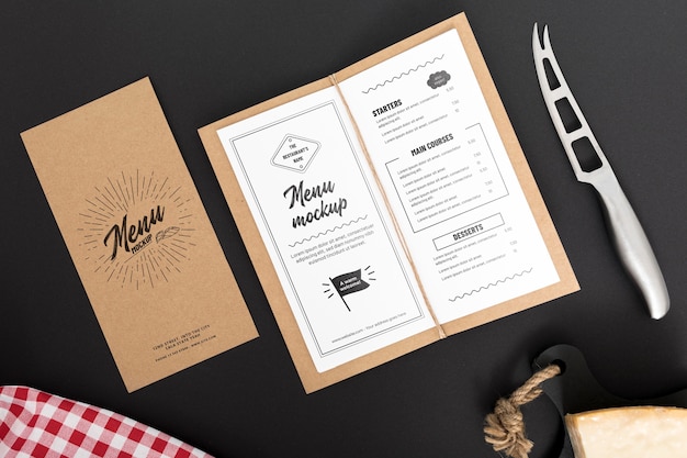 PSD mock-up di concetto di menu di cibo