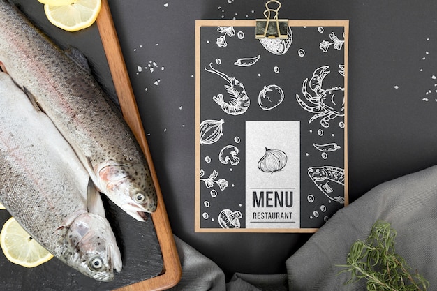 PSD mock-up di concetto di menu di cibo