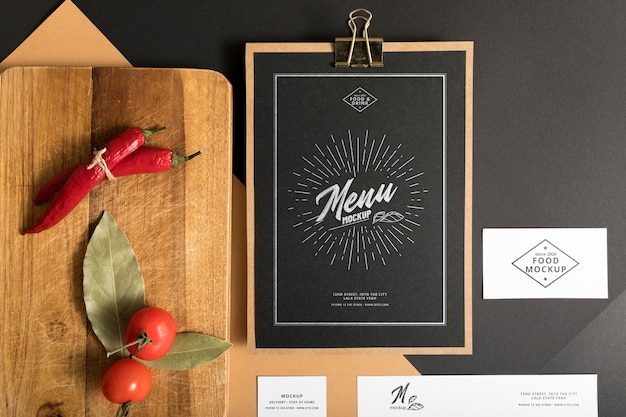 PSD mock-up di concetto di menu di cibo