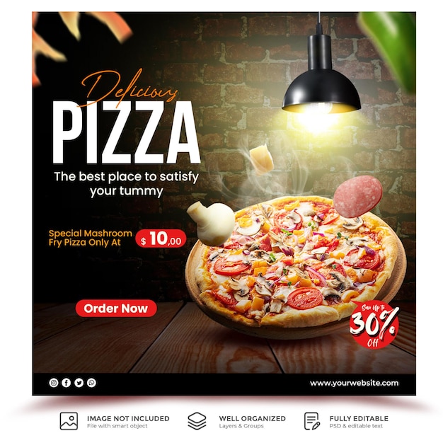 Pizzaria Promo Especial Pizza Dia dos Pais Social Media PSD