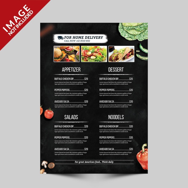 Food menu flyer template