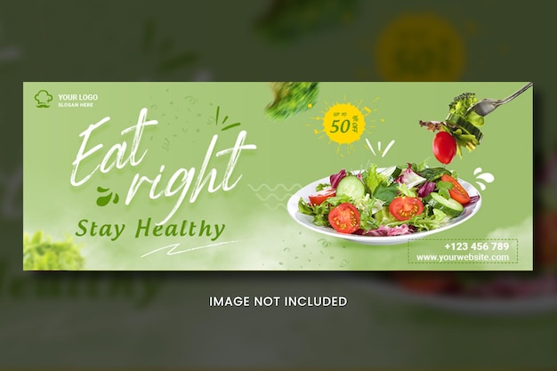 PSD food menu pizza facebook cover template