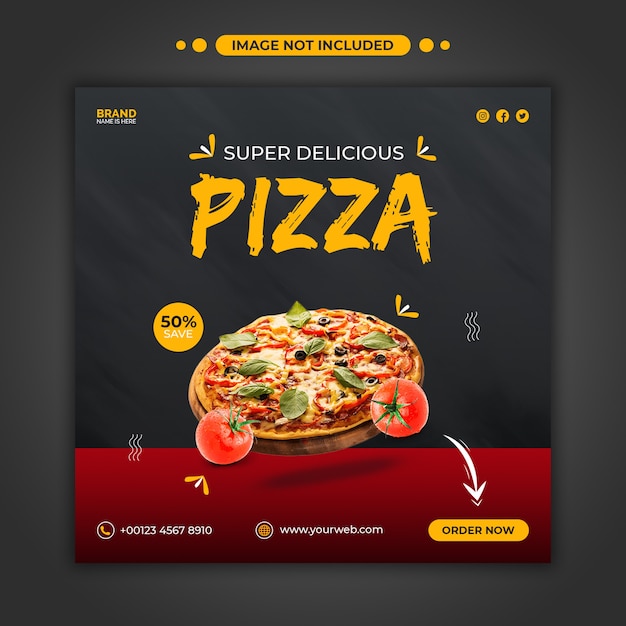 Food menu promotion Instagram post template