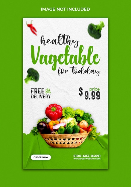 Food menu promotion social media post and instagram story banner design template