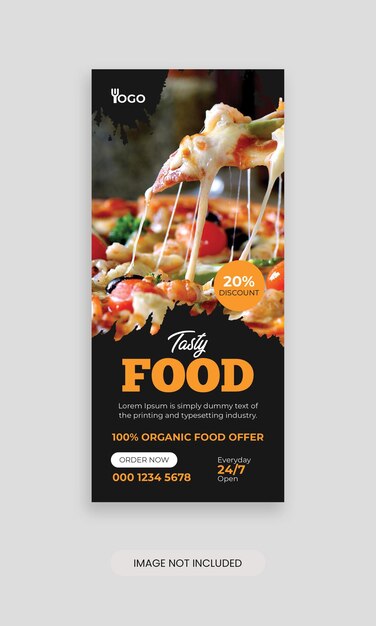 Food Menu Rack Card Template Restaurant Dl Flyer