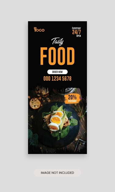 Food Menu Rack Card Template Restaurant Dl Flyer