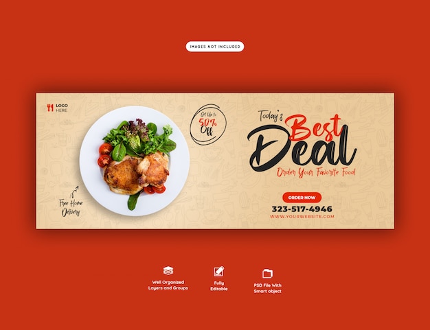 Food menu and restaurant facebook cover template