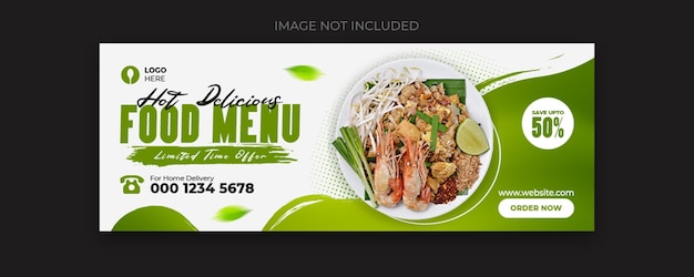 Food menu and restaurant facebook cover template