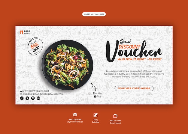 Food menu and restaurant gift voucher template