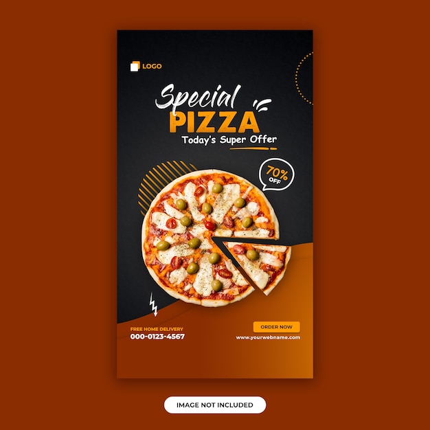 Food menu and restaurant instagram stories banner design template