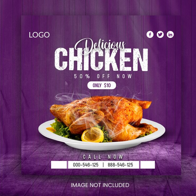 PSD food menu and restaurant social media banner