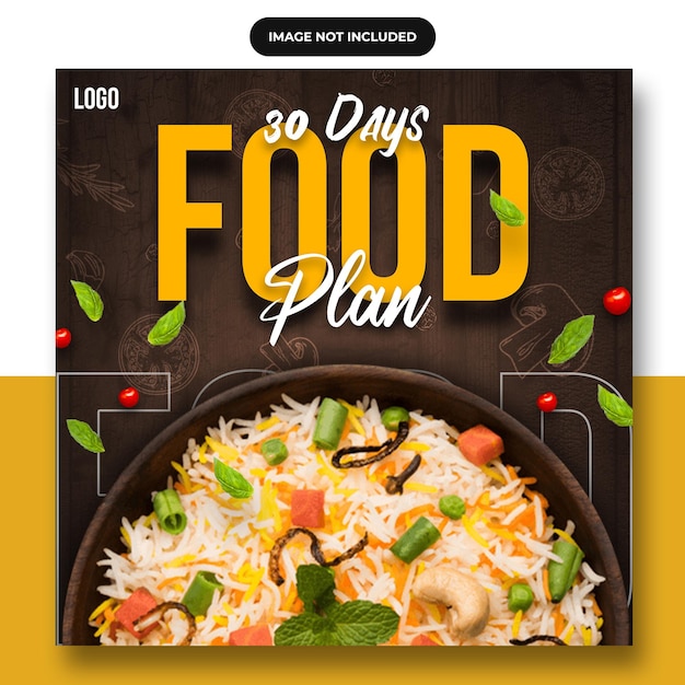food menu and social media banner template post psd