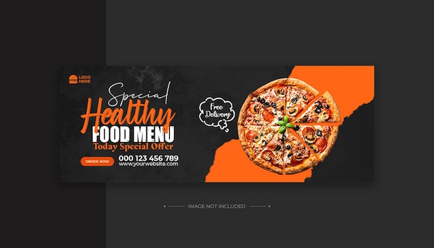 PSD food menu social media and facebook cover template