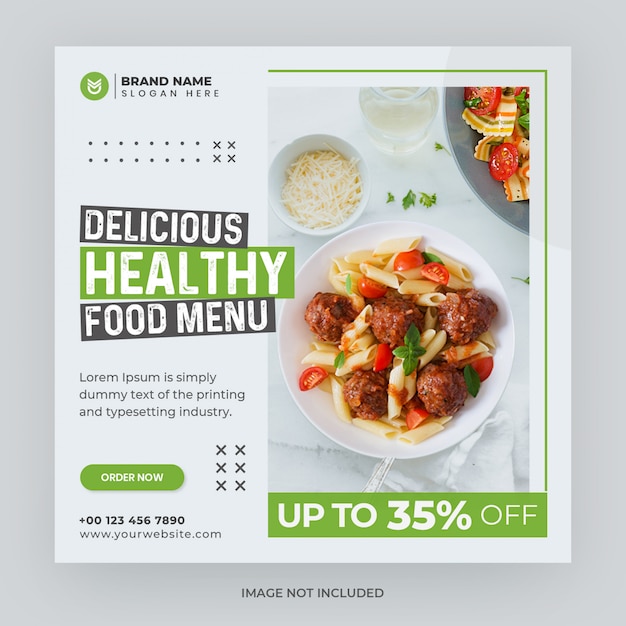 Food menu social media Instagram web banner template