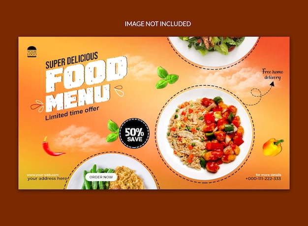 food menu social media post banner design.