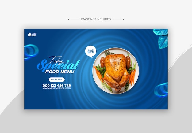 PSD food menu social media and web banner post template