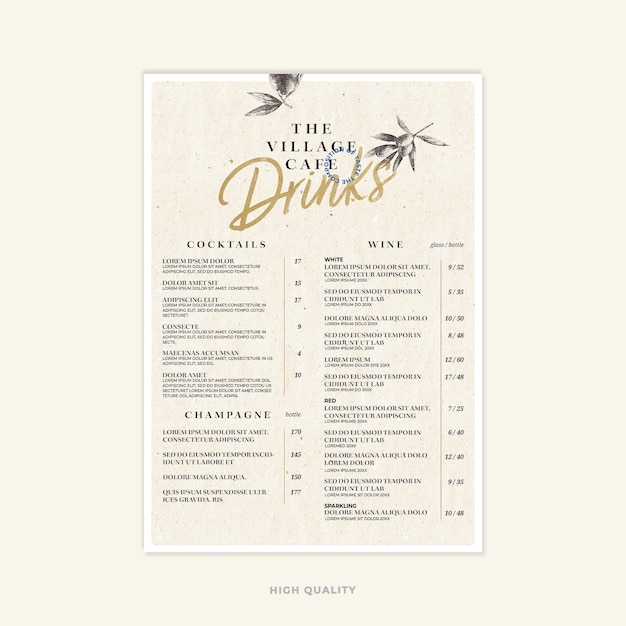 PSD food menu template