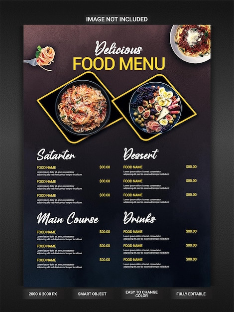 PSD food menu template