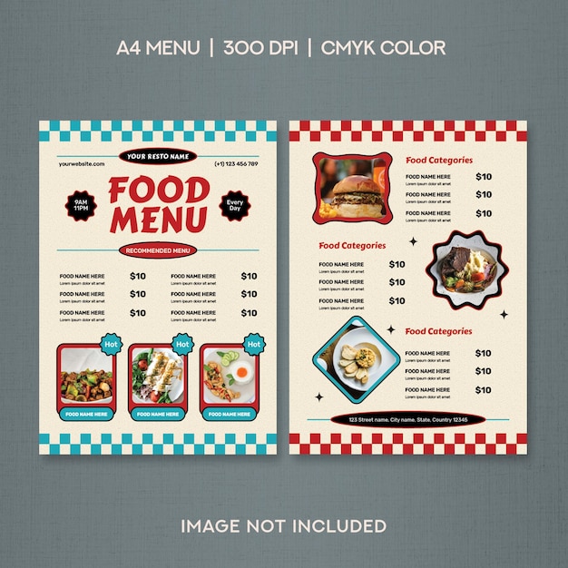 PSD food menu