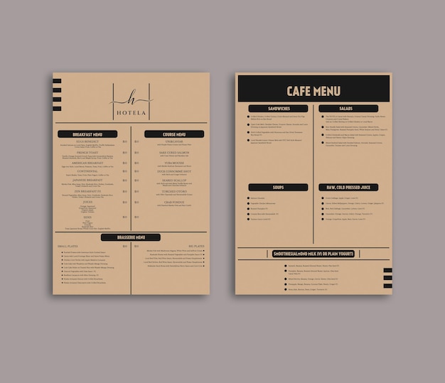 PSD food menu