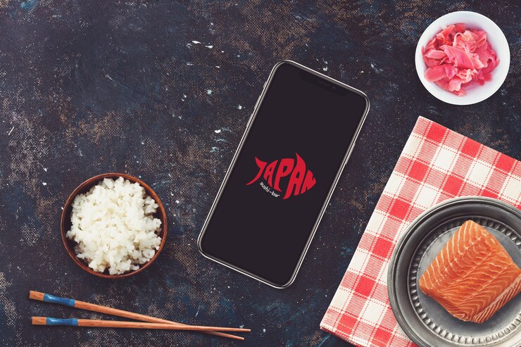PSD food mockup with sushi design