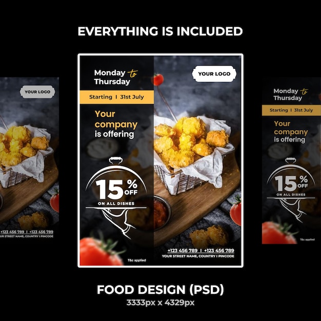 PSD food offer for a restaurant or any shop psd file included