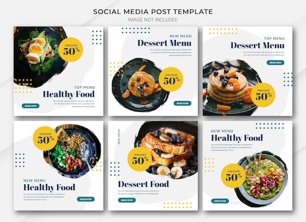 Food Online Shopping instagram post bundle template 