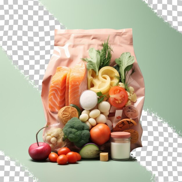 PSD food package on a transparent background with clipping path