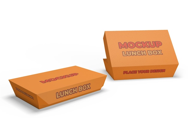 PSD food packaging lunch box mockup