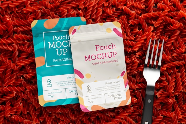 PSD food packaging mockup design