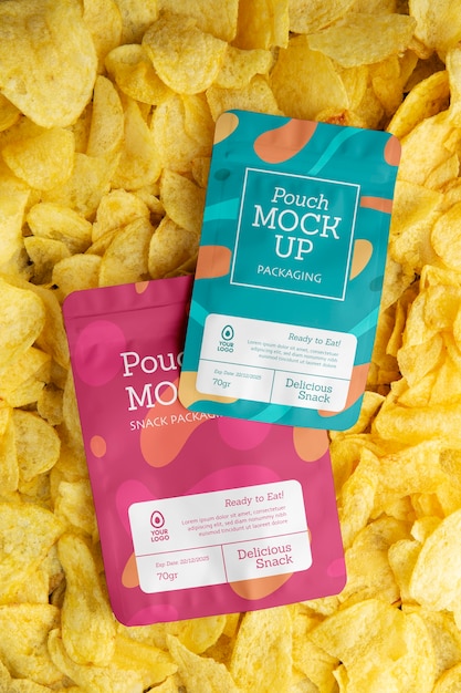 PSD food packaging mockup design