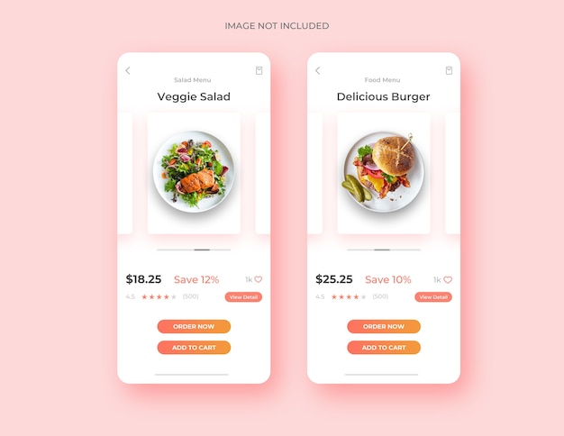 Food page ui design app concept template
