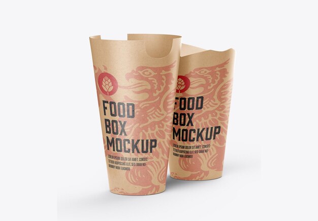 Food pillow box mockup