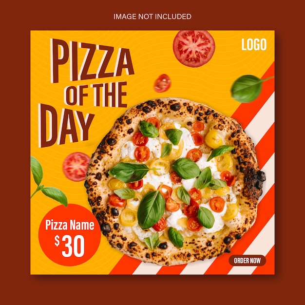 Food Pizza Social Media Promotion Instagram Post Template Design PSD