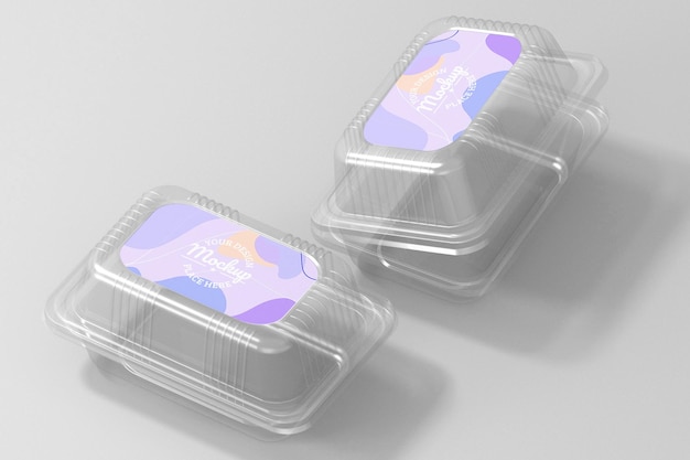 PSD food plastic box mockup design