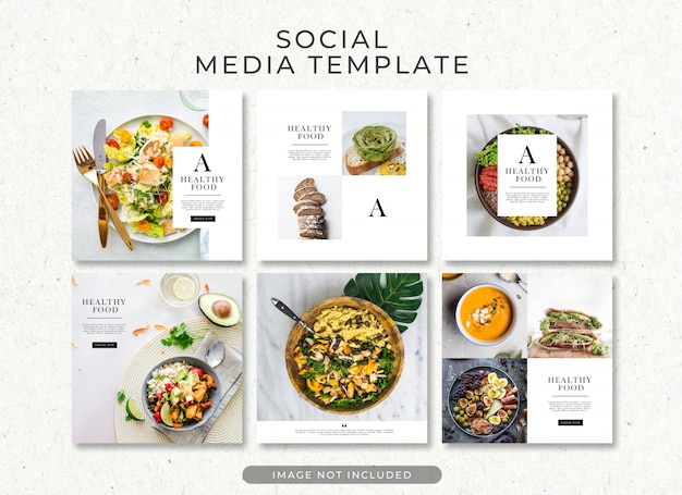 Food post template collection psd