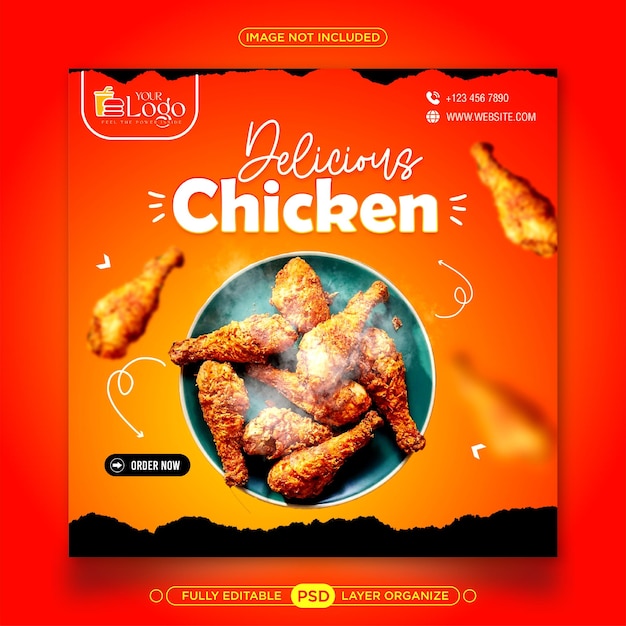 Food poster design, food social media banner design