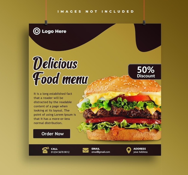 Food poster design template