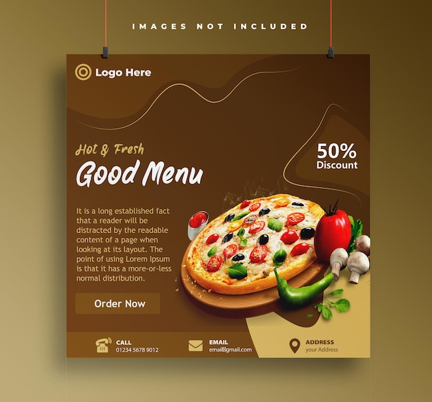 Food poster design template