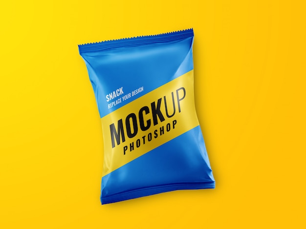 Mockup di chip spuntino snack