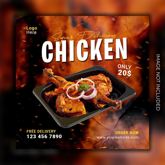 Food promotion instagram social media banner templates