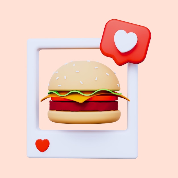 PSD food promotion social media post 3d icon