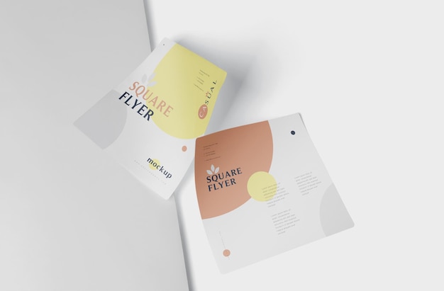 Food promotional flyer square shape mockup