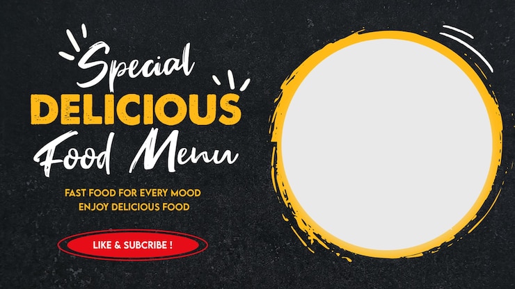 PSD food recipes youtube thumbnail template and food recipes web banner template