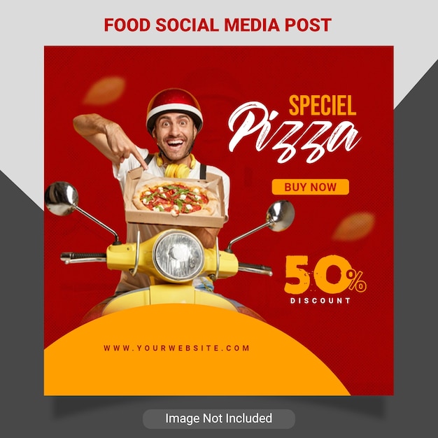 food restaurant business marketing social media post or web banner template design