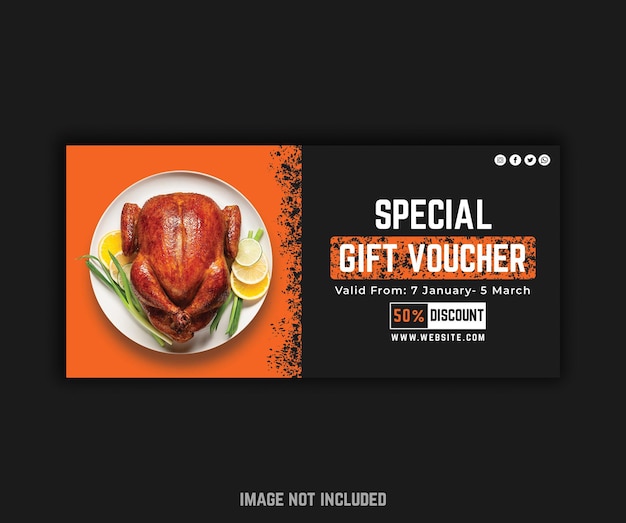 Food restaurant gift voucher template