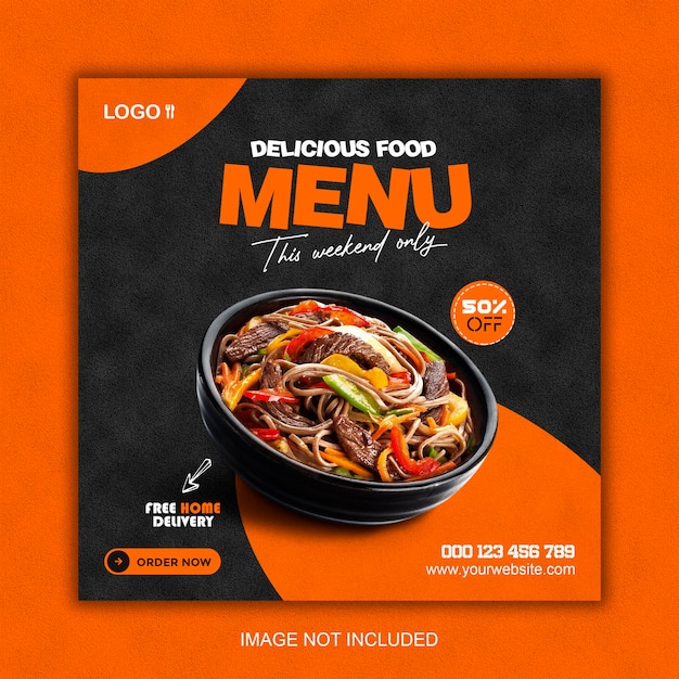 Food and restaurant menu social media banner template