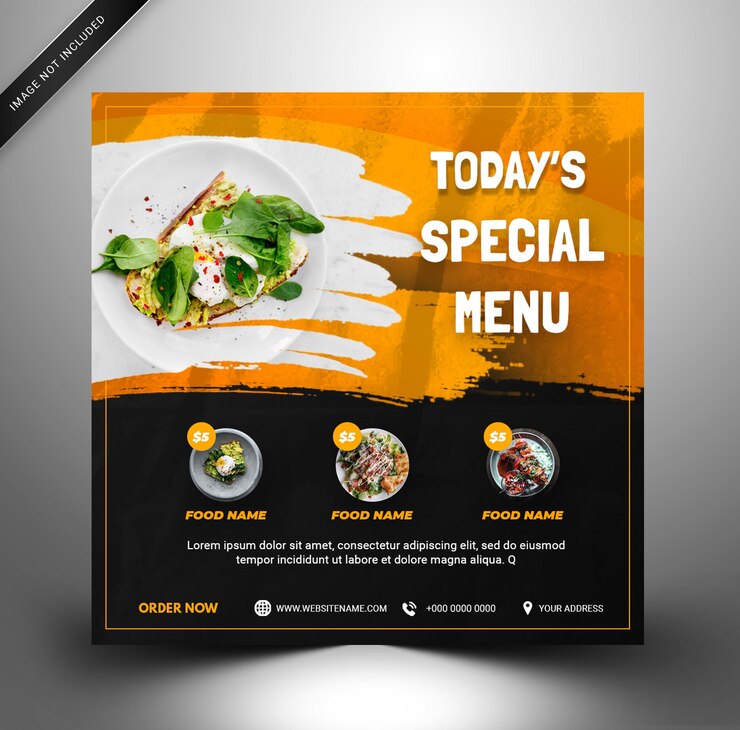 Food Restaurant social media banner template PSD Template