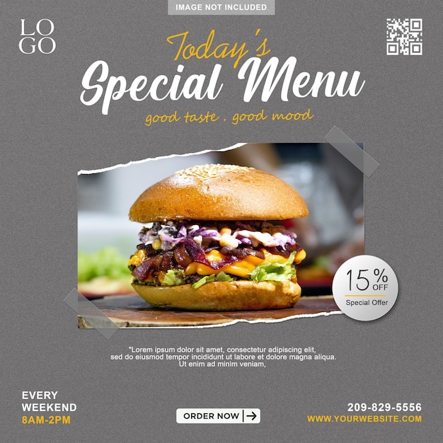 Food and restaurant social media post template